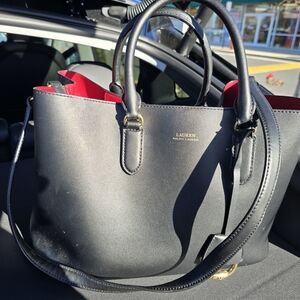 Lauren Ralph Lauren Black and Red Tote Bag